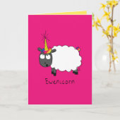 Ewenicorn - Funny Sheep Unicorn Grußkarte Karte (Gelbe Blume)