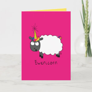 Ewenicorn - Funny Sheep Unicorn Grußkarte Karte
