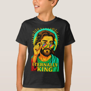 Ewig King Cool Jesus Christliches Anime Manga Po T-Shirt