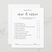 Ewig oder nie | Junggeselinnen-Abschied Game Card (Vorne/Hinten)