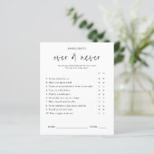 Ewig oder nie | Junggeselinnen-Abschied Game Card (Stehend Vorderseite)