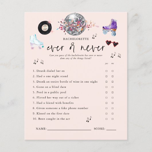 Ewig oder nie | Roller Skaten Bachelorette Game (Vorderseite)