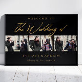 Ewige Anleihe: Elegante Schwarz & Gold Hochzeit Wi Poster