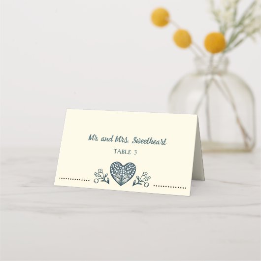 Ewige Blooms Hochzeit Platzkarte (Vorderseite)