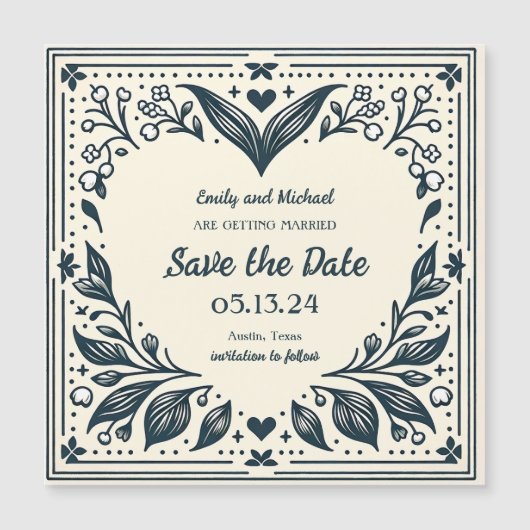 Ewige Blooms Save the Date Magnetkarte (Vorderseite)