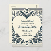 Ewige Blooms Save the Date Postkarte (Vorne/Hinten)