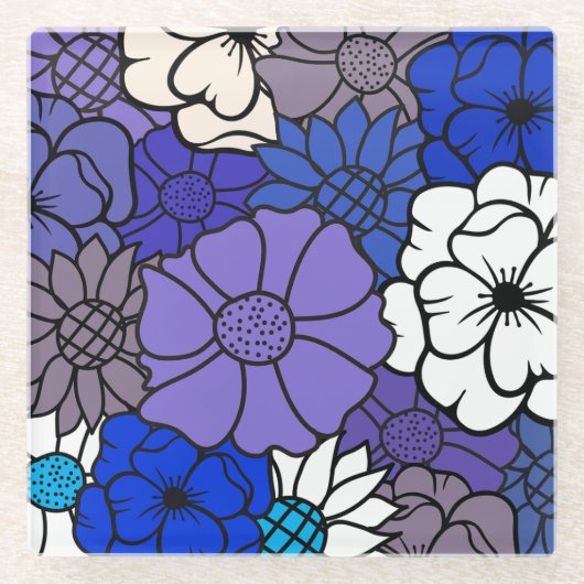 Ewige Blüten im dunklen Untersetzer (Vorderseite)