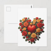 Ewige Blütenrose Herz Postkarte (Vorne/Hinten)