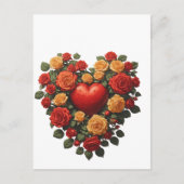 Ewige Blütenrose Herz Postkarte (Vorderseite)