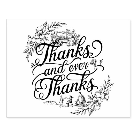 Ewige Dankbarkeit: Elegante Kalligraphie Danke Gummistempel (Prägung)