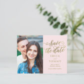 Ewige EDITIERBARE FARBE Save The Date Postkarte (Stehend Vorderseite)