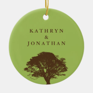 Ewige Eichenbaumstimmung Grüner Feiertagssorgen Keramik Ornament