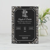 Ewige Elegance bis zum Tod tun uns Teil Hochzeit Einladung (Stehend Vorderseite)