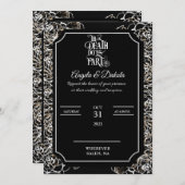 Ewige Elegance bis zum Tod tun uns Teil Hochzeit Einladung (Vorne/Hinten)