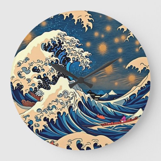 Ewige Eleganz: Groovy Retro Wave Große Wanduhr (Vorderseite)