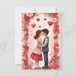 Ewige Embrace: Ein Valentintagskuss Dankeskarte