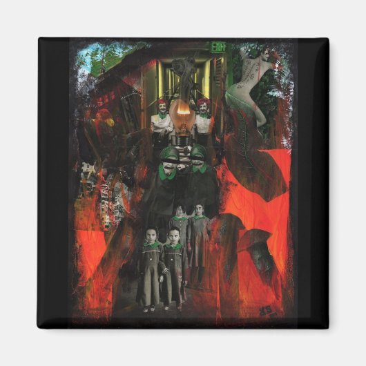 Ewige Flamme Mixed Media Macabre Originale Kunst Magnet (Vorne)