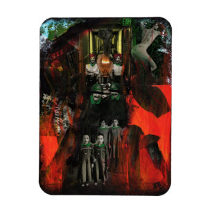 Ewige Flamme Surreal Gothic Mixed Media Collage Ku Magnet