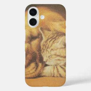 Ewige Gefährten   Schönes Katzen- und Hundekuschel iPhone 16 Hülle