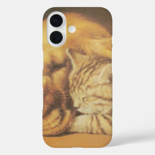 Ewige Gefährten Schönes Katzen- und Hundekuschel iPhone 16 Hülle