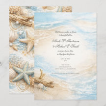 Ewige Gezeiten Küsten-Aquarell-Strandhochzeit