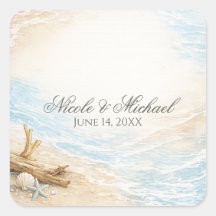 Ewige Gezeiten Küsten-Aquarell-Strandhochzeit