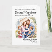 Ewige glückliche Familie Taufe Karte (Vorderseite)