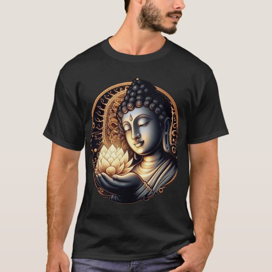 "Ewige Gnade: Buddha mit Sacred Lotus" T-Shirt (Vorderseite)