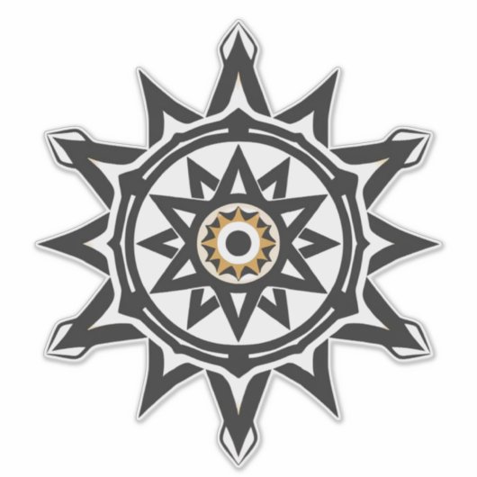 Ewige Harmonie Mandala — Göttliche Geometrie in Go Aufkleber (Vorderseite)