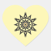 Ewige Harmonie Mandala — Göttliche Geometrie in Go Herz-Aufkleber (Vorderseite)