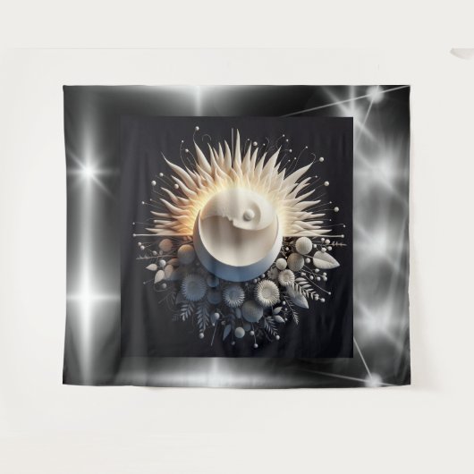 Ewige Harmonie von Sonne und Mond" Wandteppich (Vorderseite (Horizontal))