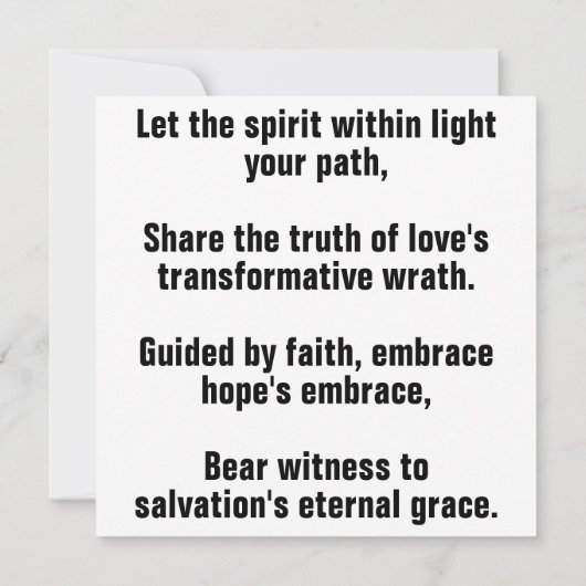 Ewige Hoffnung Karte (Rückseite)