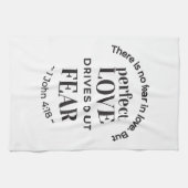 Ewige Liebe - 1 John 4:18 Biokunst Zitat Kunst Geschirrtuch (Horizontal)