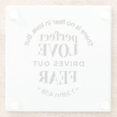 Ewige Liebe - 1 John 4:18 Biokunst Zitat Kunst Glasuntersetzer (Rückseite)