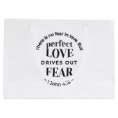 Ewige Liebe - 1 John 4:18 Biokunst Zitat Kunst Große Geschenktüte (Rückseite)