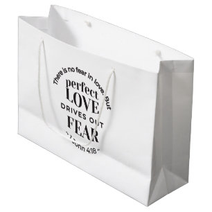 Ewige Liebe - 1 John 4:18 Biokunst Zitat Kunst Große Geschenktüte