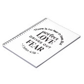 Ewige Liebe - 1 John 4:18 Biokunst Zitat Kunst Notizblock (Linke Seite)