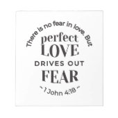 Ewige Liebe - 1 John 4:18 Biokunst Zitat Kunst Notizblock (Vorderseite)