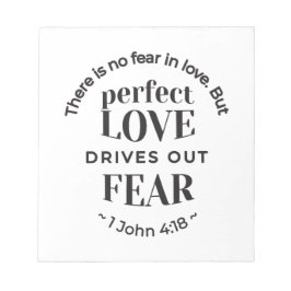 Ewige Liebe - 1 John 4:18 Biokunst Zitat Kunst Notizblock