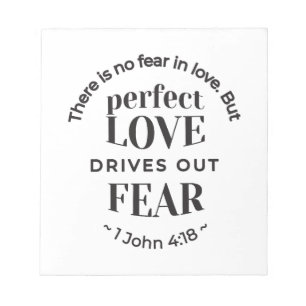 Ewige Liebe - 1 John 4:18 Biokunst Zitat Kunst Notizblock