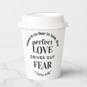 Ewige Liebe - 1 John 4:18 Biokunst Zitat Kunst Pappbecher (Vorderseite)