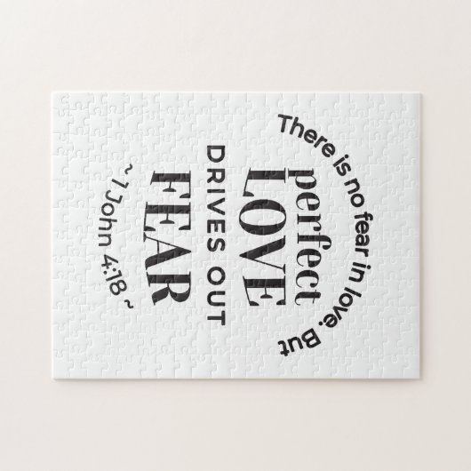 Ewige Liebe - 1 John 4:18 Biokunst Zitat Kunst Puzzle (Horizontal)