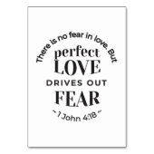 Ewige Liebe - 1 John 4:18 Biokunst Zitat Kunst Tischnummer (Vorderseite)