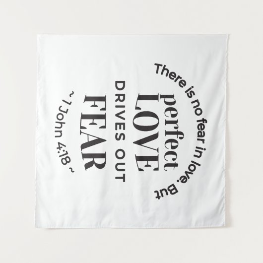 Ewige Liebe - 1 John 4:18 Biokunst Zitat Kunst Wandteppich (Vorderseite (Horizontal))