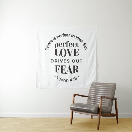 Ewige Liebe - 1 John 4:18 Biokunst Zitat Kunst Wandteppich (Beispiel)