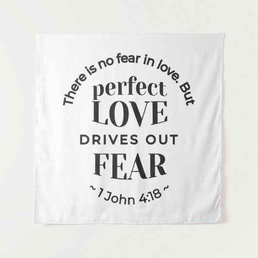 Ewige Liebe - 1 John 4:18 Biokunst Zitat Kunst Wandteppich (Vorderseite)