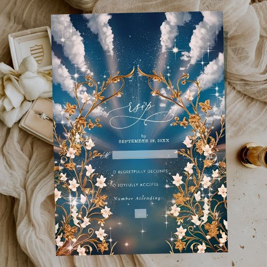 Ewige Liebe Barockblühende Hochzeit RSVP Karte