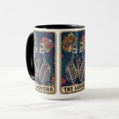 Ewige Liebe bricht hier! ☕ 💀 🌺 Tarot Lovers Tasse (Vorderseite Links)