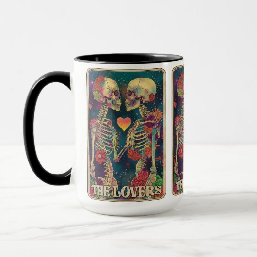Ewige Liebe bricht hier! ☕ 💀 ❤️ Tarot Lovers Tasse (Links)