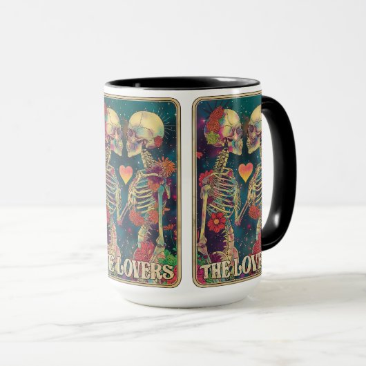 Ewige Liebe bricht hier! ☕ 💀 ❤️ Tarot Lovers Tasse (VorderseiteRechts)
